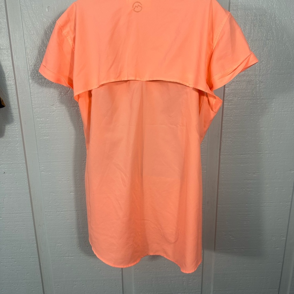 Magellan Orange Short Sleeve Button Down Womens Top Size XL EUC - Picture 5 of 8